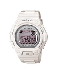 Casio Womens BLX103-7 Baby-G White Resin G-Lide Digital Mirror Dial Sport Watch