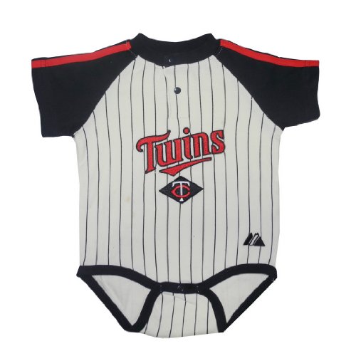 MLB Minnesota Twins Baby / Infant One-Piece Bodysuit / Romper / Onesie - Beige & Blue (Size: 24)
