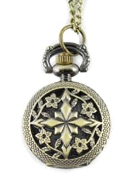 Youyoupifa Antique Case Vintage Bronze Alloys Carve Patterns Quartz Pocket Watch(Unisex)