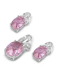 Sterling Silver Sets With Cubic Zirconia