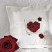 Flower of Love In Romantic Red Square Ring Pillow