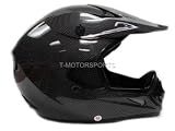 TMS Adult BLACK CARBON FIBER MOTOCROSS HELMET MX DIRT BIKE (Large)