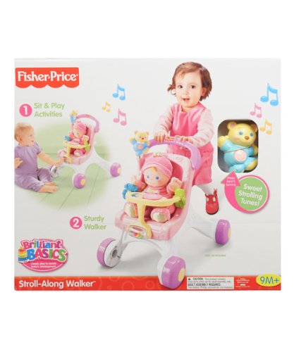 doll stroller-Fisher-Price Brilliant Basics Stroll-Along Walker Images