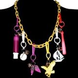 Vintage 1980'S Plastic Charm Necklace (Charms May Vary) In Yellow