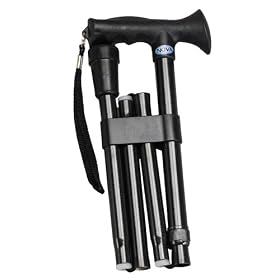 Nova Ortho Med 3040BK Folding Cane with Soft Rubber Handle, Black