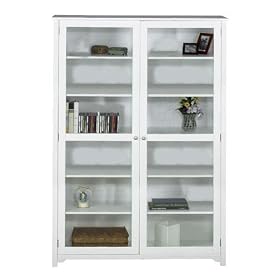 Oxford 48w 6 shelf Bookcase With Glass Doors, SIX SHELF 48, WHITE by Home Decorators Collection