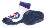Skidders Chicago Cubs Kids Slip-Resistant Indoor/Outdoor Slip-On Hybrid Shoes with Socks, blue size 10