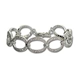 Eve's Addiction Sterling Silver and CZ O Bracelet
