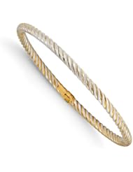 Leslies 14K Yellow Gold w/ Rhodium Slip-On Bangle