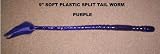 9 Soft Plastic Split Worm - (8 Pack) Purple with various tail colors