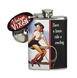 Vintage Vixen Save a Horse Hip Flask
