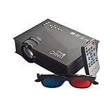 Everycom LEDプロジェクター UC46 WIFI接続 日本語説明書(PDF)1200lm・LCD・0.98kg・1080P (USB/SD/HDMI/AV/IR/VGA) リモコン付き ブラック