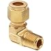 Parker CPI 10-8 CBZ-B Brass Compression Tube Fitting, 90 Degree Elbow, Tube OD x NPT Male