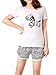 VENTELAN Women's Cute Zebra Sleepwear Short Sleeve Pajamas Casual Summer Nighty