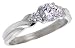 Sterling Silver .47 Carat Size Brilliant Cut Cubic Zircon Bridal Ring
