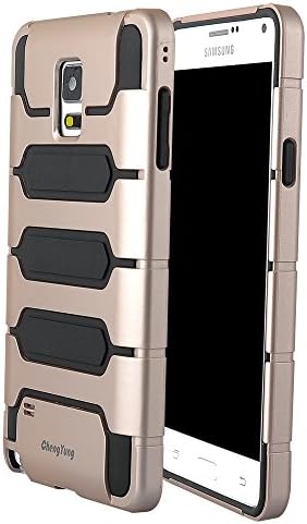 Note 4 Case - ChengYung[TM] Galaxy Note 4 Case, High Quality [Silicone + PC] Dual Layer Case [ Anti-Shock Armor] [Hybrid Bumper] Cover Case for Samsung Galaxy Note4( N9100) - Gold / Black
