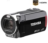Toshiba Camileo X200 Full-HD Camcorder (7,6 cm (3 Zoll) Touchscreen, 8 Megapixel CMOS, 12-fach opt. Zoom, Kartenleser, HDMI, USB 2.0) schwarz