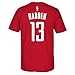 adidas Houston Rockets James Harden Red Name and Number T-Shirt