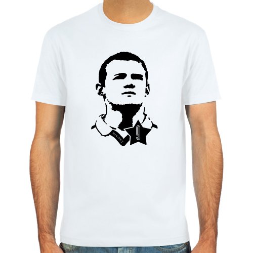 T-Shirt Wayne Rooney ::: Farbauswahl: skyblue, sand, weiß oder deepred ::: Fußball-Kult