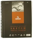 Canson Wire Bound Universal Recycled Sketch Book- 11 x 14 inch 100 sheets 65lb paper