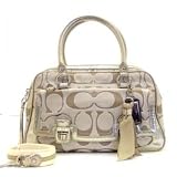 COACH POPPY SIGNATURE KHAKI SATCHEL BAG 18356 SIGSV