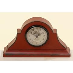 Uhr aus Holz Kaminuhr Antik-Optik Tischuhr rot