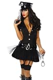 LH Dessous 12390 Größe S-M. 6-tlg Polizisten-Kostüm. Mini-Kleid mit einlagigen Tüll-Petticoat. Das Kleid hat vier abnehmbare Strapsbänder+ Lackgürtel +Handschuhe . + Lackmütze + passendem Stringtanga
