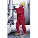 Ansell 66-662 Sawyer-Tower CPC Polyester Trilaminate Bib Overalls, XL, Red