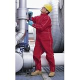 Ansell 66-662 Sawyer-Tower CPC Polyester Trilaminate Bib Overalls, XL, Red
