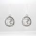 Round Om or Aum Sterling Silver Dangle Earrings, #8558