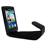 iGadgitz Black Genuine Leather Case Cover Holder for Samsung Wave 2 S8530 A ....