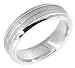 14K. White Gold Brick Design Comfort Fit Wedding Band Ring