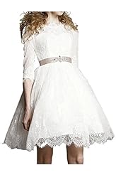 Short Lace Long Sleeves 2015 Wedding Dress 