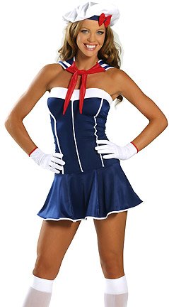 Anchors Away - Women's Sexy Nautical Costume Lingerie Outfit