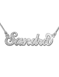 Sparkling Diamond-Cut Sterling Silver Personalized Name Necklace - Custom Made with any name!