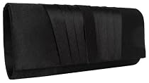 Satin Clutch Abendtasche, schwarz