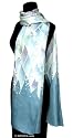 Silk batik shawl, 'Blue Grace'