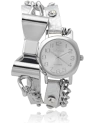 Brinley Co. Rhinestone Accent Bow Detail Wrap Watch