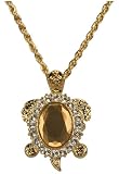 Pedre Women's Gold-Tone Crystal Adorned Turtle Pendant Watch with Rope Neck Chain # 8490GX