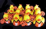 One Dozen (12) Orange & Black Rubber Ducky CHEERLEADING Cheer Cheerleader Party Favors