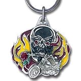 Key Ring - Flaming Skull