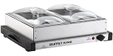 Lentz BK5 Buffet King, stufenlos regelbare Warmhalteplatte, separate Behälter, 2 x 1/3 GN, mit Kunststoffdeckeln
