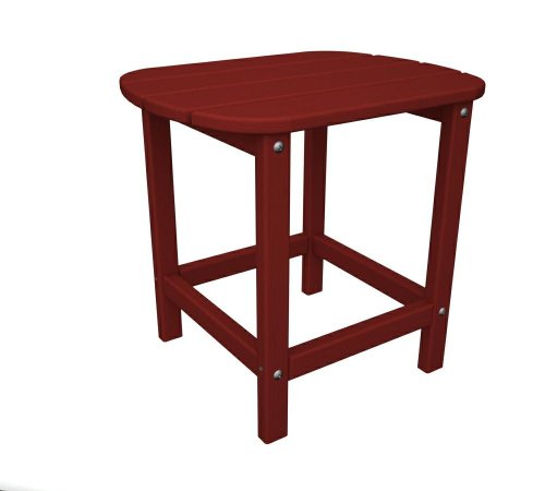 Polywood Outdoor Furniture 15 Inch Side Table - Sunset Red-Recycled Plastic Materials