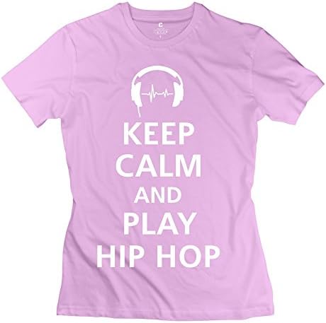 PTYS Women's Tshirts Keep Calm And Play Hip Hop Size L Pink