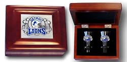Detroit Lions Collectors Gift Box with 2 Flared Shooter Shot Glasses - NFL Football Fan Shop Sports Team Merchandise