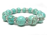 Turquoise Ball and Crystal Stretch Bracelet Fashion Jewelry