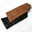 Women's Cashmere Lined Leather Gloves with Bow