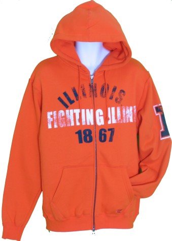 Buy Men`s Illinois Fighting Illini Renegade Full-Zip Fleece Hoodie Sweatshirt