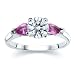 1.20 CT ROUND DIAMOND W PEAR PINK SAPPHIRE RING 18K