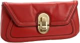 Calvin Klein Links and Locks Clutch,Coral,one size